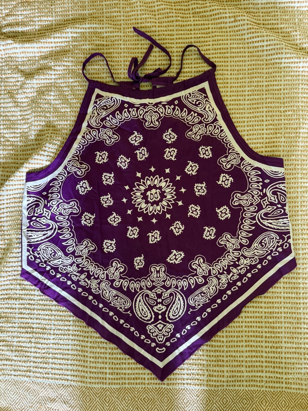Handkerchief Style Halter Crop Top - Picture 4 of 7